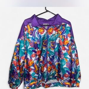 Vintage Lavon 80s Floral Windbreaker Size M